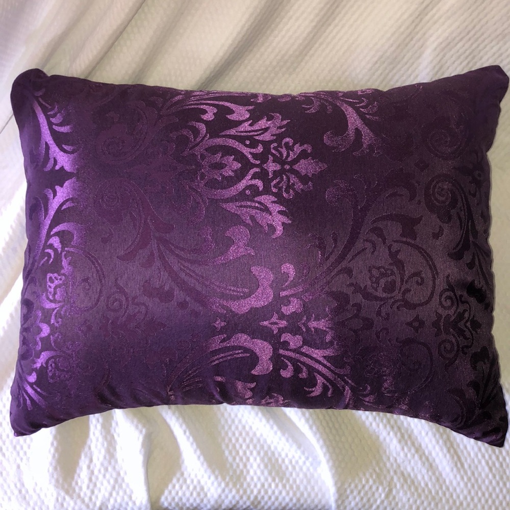 NWT Royal Purple HMWLBM Satin RemoveableCover Cotton Accent Pillow /Luxe Filler